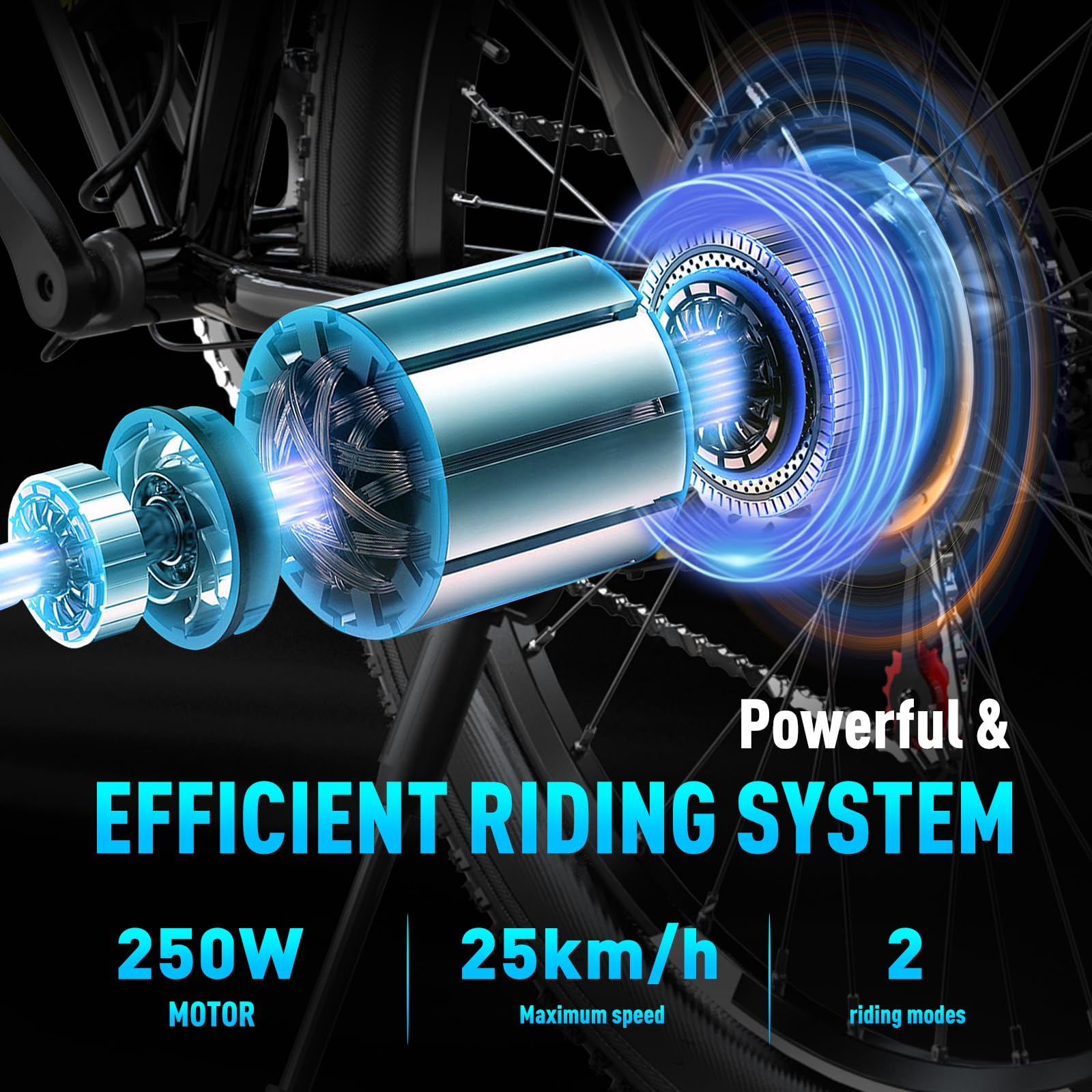 HITWAY Vélo Électrique, 26 * 3.0/4.0 Pouces VTT Électrique avec Batterie au Lithium Amovible 48V15Ah, Ville E - Bike avec 7 Vitesses, Moteur 250Wh, Autonomie 45 - 80km pour Adulte - fitnessterapy