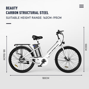 HITWAY Vélo Électrique 26 Pouces Vélo Électrique Femme et Homme,Moteur 250W,Batterie 36V/8,4Ah,Max 25km/h,Pédalage Assisté,Autonomie 35 - 70km,Adulte Unisexe - fitnessterapy