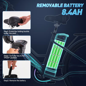 HITWAY Vélo Électrique 26 Pouces Vélo Électrique Femme et Homme,Moteur 250W,Batterie 36V/8,4Ah,Max 25km/h,Pédalage Assisté,Autonomie 35 - 70km,Adulte Unisexe - fitnessterapy