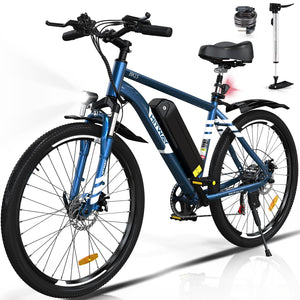 HITWAY Vélo Électrique, VTT Électrique avec Batterie au Lithium Amovible 36V12Ah, Ville E - Bike avec 7 Vitesses, Moteur 250W, Autonomie 35 - 90km pour Adulte - fitnessterapy