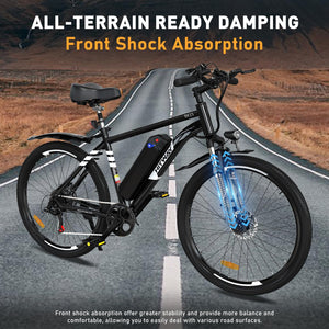 HITWAY Vélo Électrique, VTT Électrique avec Batterie au Lithium Amovible 36V12Ah, Ville E - Bike avec 7 Vitesses, Moteur 250W, Autonomie 35 - 90km pour Adulte - fitnessterapy
