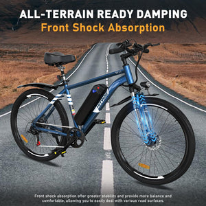 HITWAY Vélo Électrique, VTT Électrique avec Batterie au Lithium Amovible 36V12Ah, Ville E - Bike avec 7 Vitesses, Moteur 250W, Autonomie 35 - 90km pour Adulte - fitnessterapy