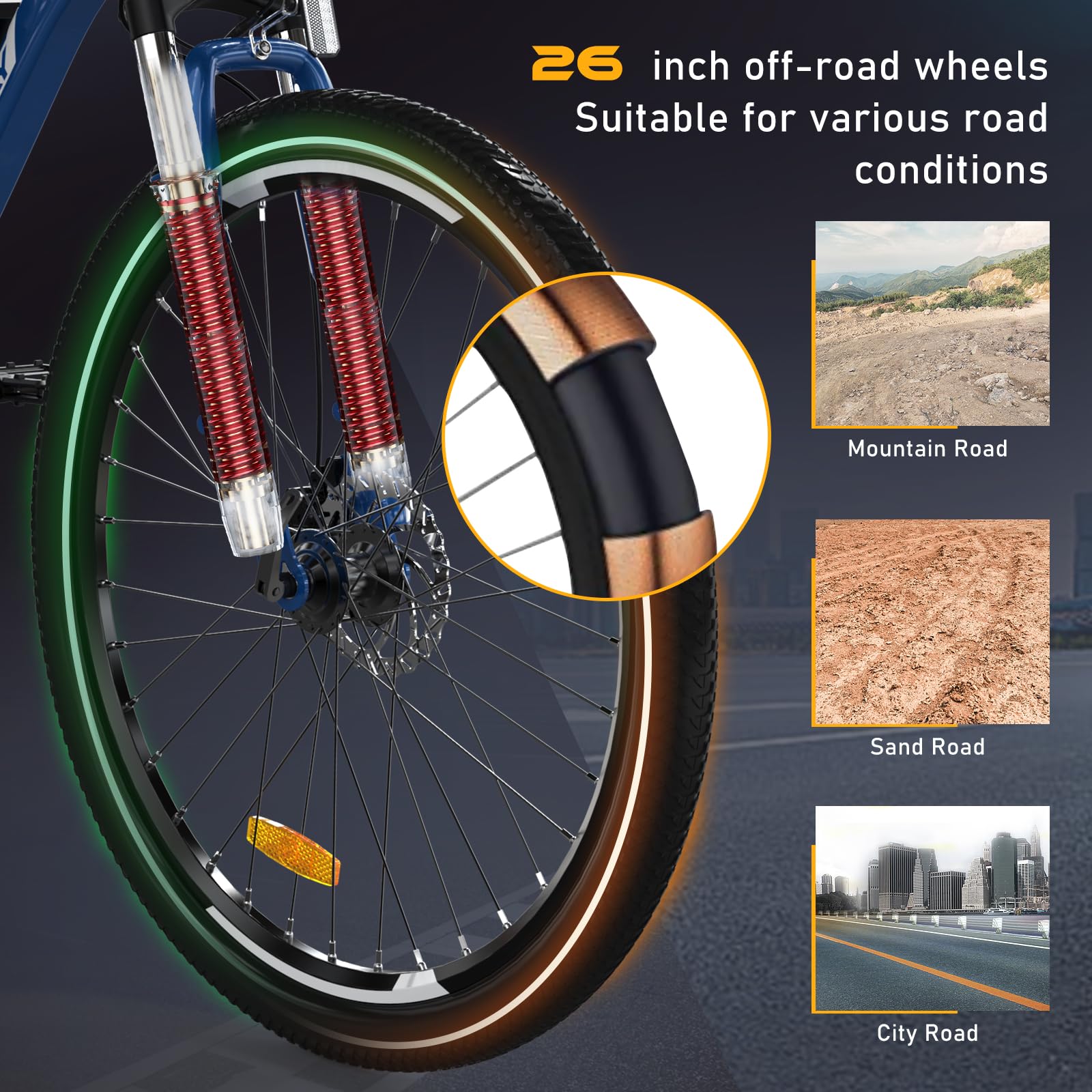 HITWAY Vélo Électrique, VTT Électrique avec Batterie au Lithium Amovible 36V12Ah, Ville E - Bike avec 7 Vitesses, Moteur 250W, Autonomie 35 - 90km pour Adulte - fitnessterapy