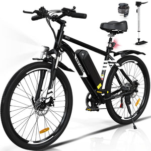 HITWAY Vélo Électrique, VTT Électrique avec Batterie au Lithium Amovible 36V12Ah, Ville E - Bike avec 7 Vitesses, Moteur 250W, Autonomie 35 - 90km pour Adulte - fitnessterapy