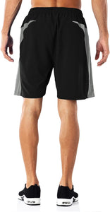 HMIYA Short de Course Homme Séchage Rapide Sport Pantalon Court avec Poche Zippé - fitnessterapy