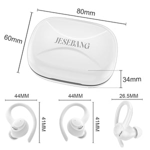 Jesebang Ecouteurs Bluetooth sans Fil Sport, 2024 Écouteur Bluetooth 5.3 HiFi Stéréo, Ecouteurs sans Fil avec ENC Mic, Oreillette Bluetooth Running IP7 Étanche, 40H Casque Bluetooth Écran LED, Noir - fitnessterapy