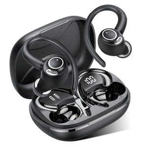 Jesebang Ecouteurs Bluetooth sans Fil Sport, 2024 Écouteur Bluetooth 5.3 HiFi Stéréo, Ecouteurs sans Fil avec ENC Mic, Oreillette Bluetooth Running IP7 Étanche, 40H Casque Bluetooth Écran LED, Noir - fitnessterapy