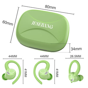 Jesebang Ecouteurs Bluetooth sans Fil Sport, 2024 Écouteur Bluetooth 5.3 HiFi Stéréo, Ecouteurs sans Fil avec ENC Mic, Oreillette Bluetooth Running IP7 Étanche, 40H Casque Bluetooth Écran LED, Noir - fitnessterapy