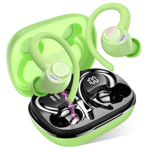 Jesebang Ecouteurs Bluetooth sans Fil Sport, 2024 Écouteur Bluetooth 5.3 HiFi Stéréo, Ecouteurs sans Fil avec ENC Mic, Oreillette Bluetooth Running IP7 Étanche, 40H Casque Bluetooth Écran LED, Noir - fitnessterapy