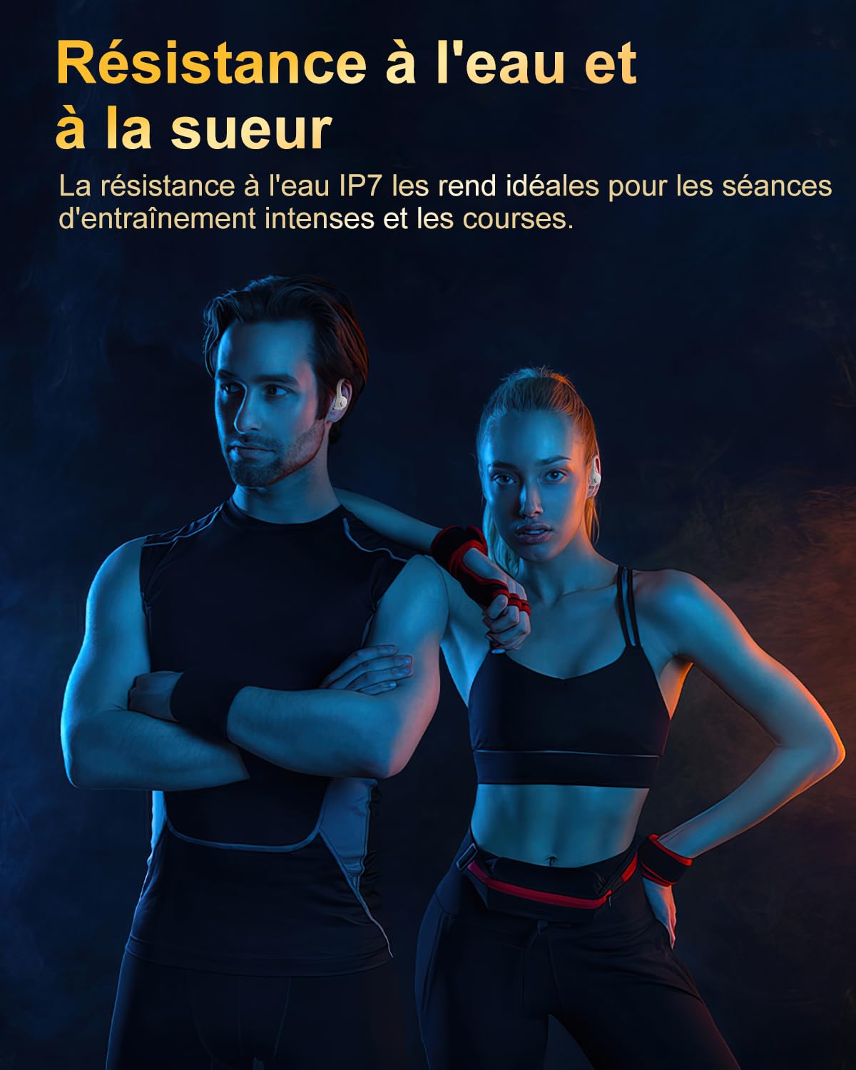 Jesebang Ecouteurs Bluetooth sans Fil Sport, 2024 Écouteur Bluetooth 5.3 HiFi Stéréo, Ecouteurs sans Fil avec ENC Mic, Oreillette Bluetooth Running IP7 Étanche, 40H Casque Bluetooth Écran LED, Noir - fitnessterapy