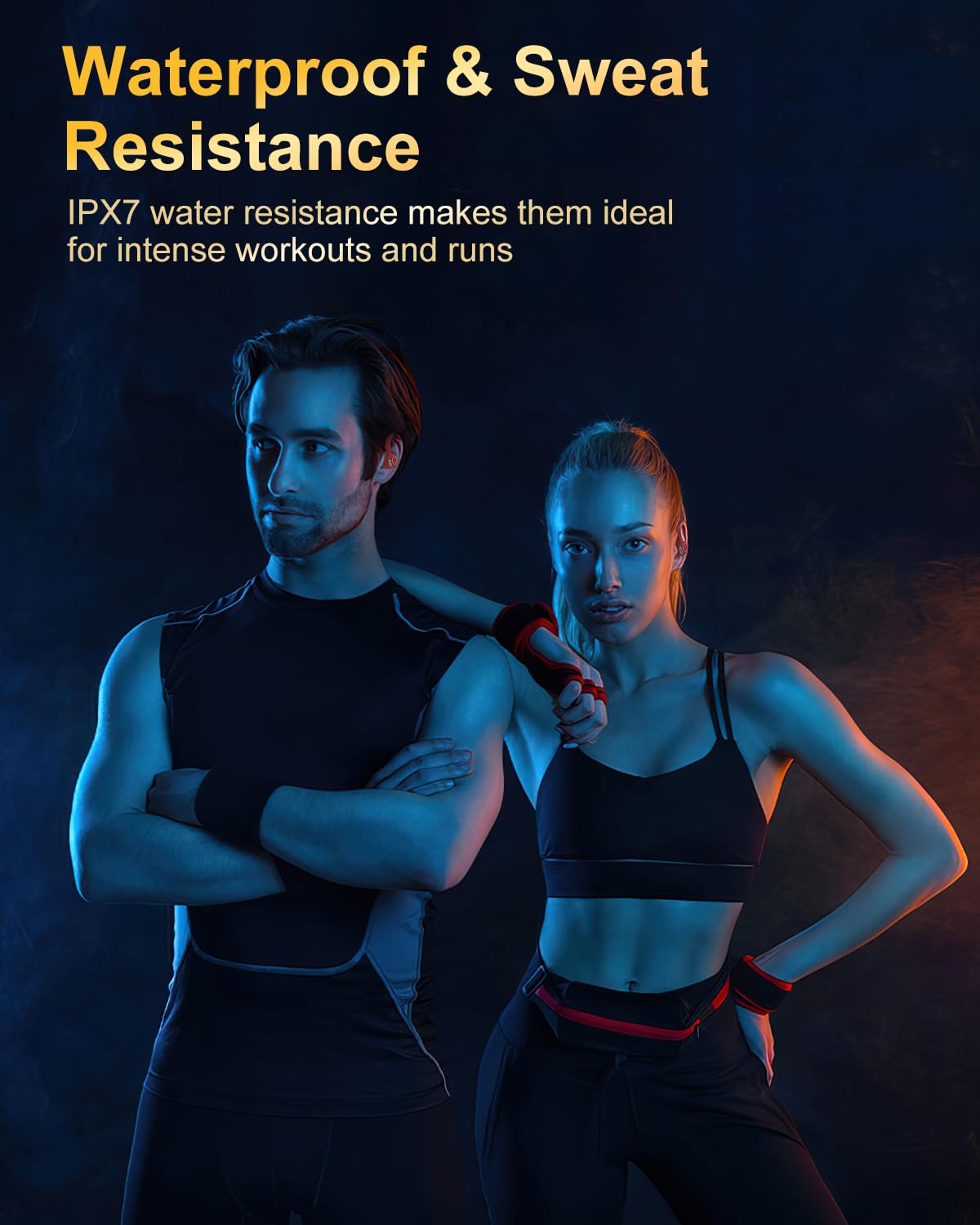 Jesebang Ecouteurs Bluetooth sans Fil Sport, 2024 Écouteur Bluetooth 5.3 HiFi Stéréo, Ecouteurs sans Fil avec ENC Mic, Oreillette Bluetooth Running IP7 Étanche, 40H Casque Bluetooth Écran LED, Noir - fitnessterapy