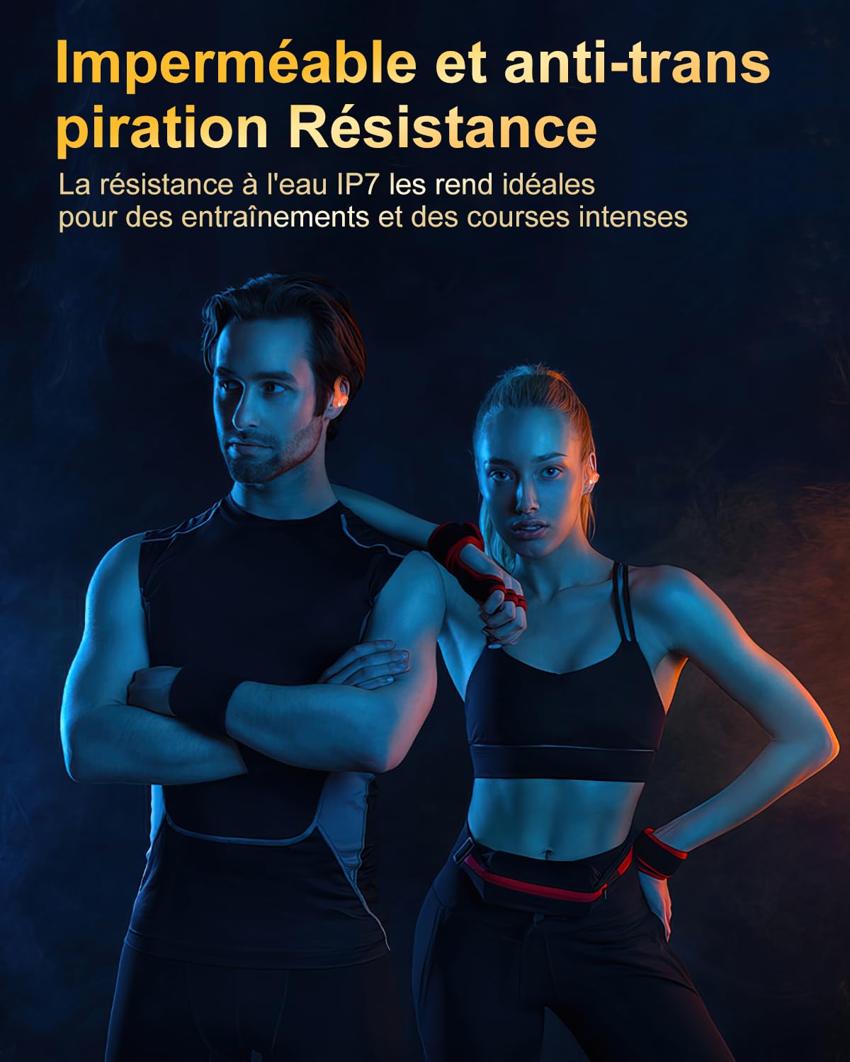 Jesebang Ecouteurs Bluetooth sans Fil Sport, 2024 Écouteur Bluetooth 5.3 HiFi Stéréo, Ecouteurs sans Fil avec ENC Mic, Oreillette Bluetooth Running IP7 Étanche, 40H Casque Bluetooth Écran LED, Noir - fitnessterapy