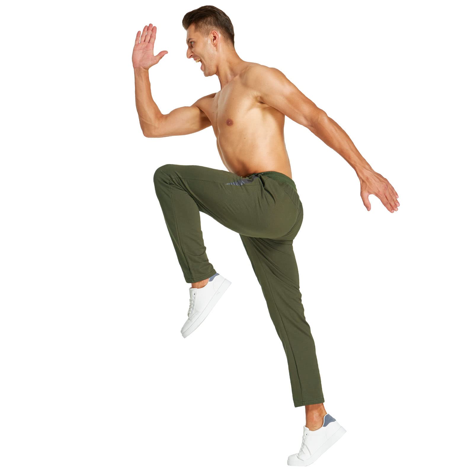 JustSun Jogging Homme Survetement Pantalons de Sport Coton Training Sportswear - fitnessterapy