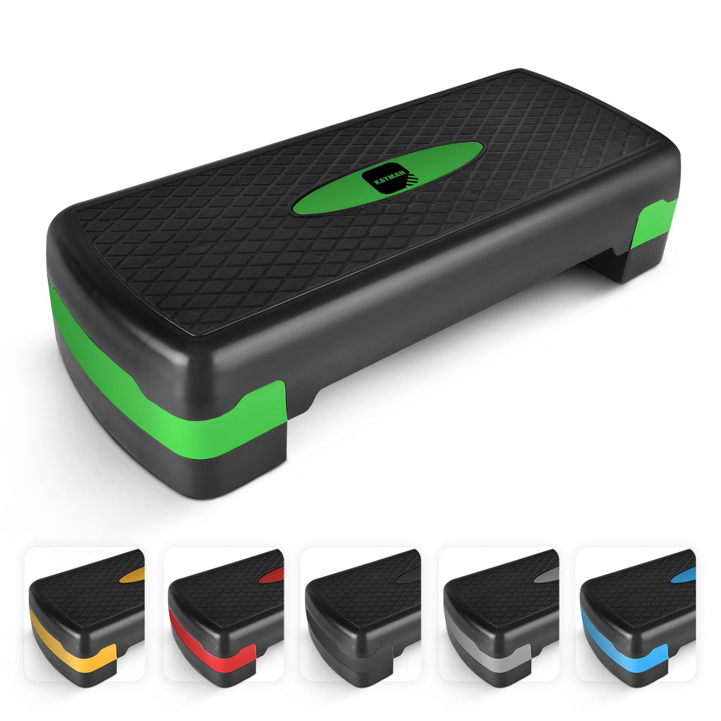 KAYMAN Stepper d'exercice – Stepper de fitness pour la maison et la salle de sport, adapté pour l'aérobic, le cardio, les poids, le yoga, l'entraînement DVD – 2 niveaux de hauteur réglables (10,15 cm) - fitnessterapy