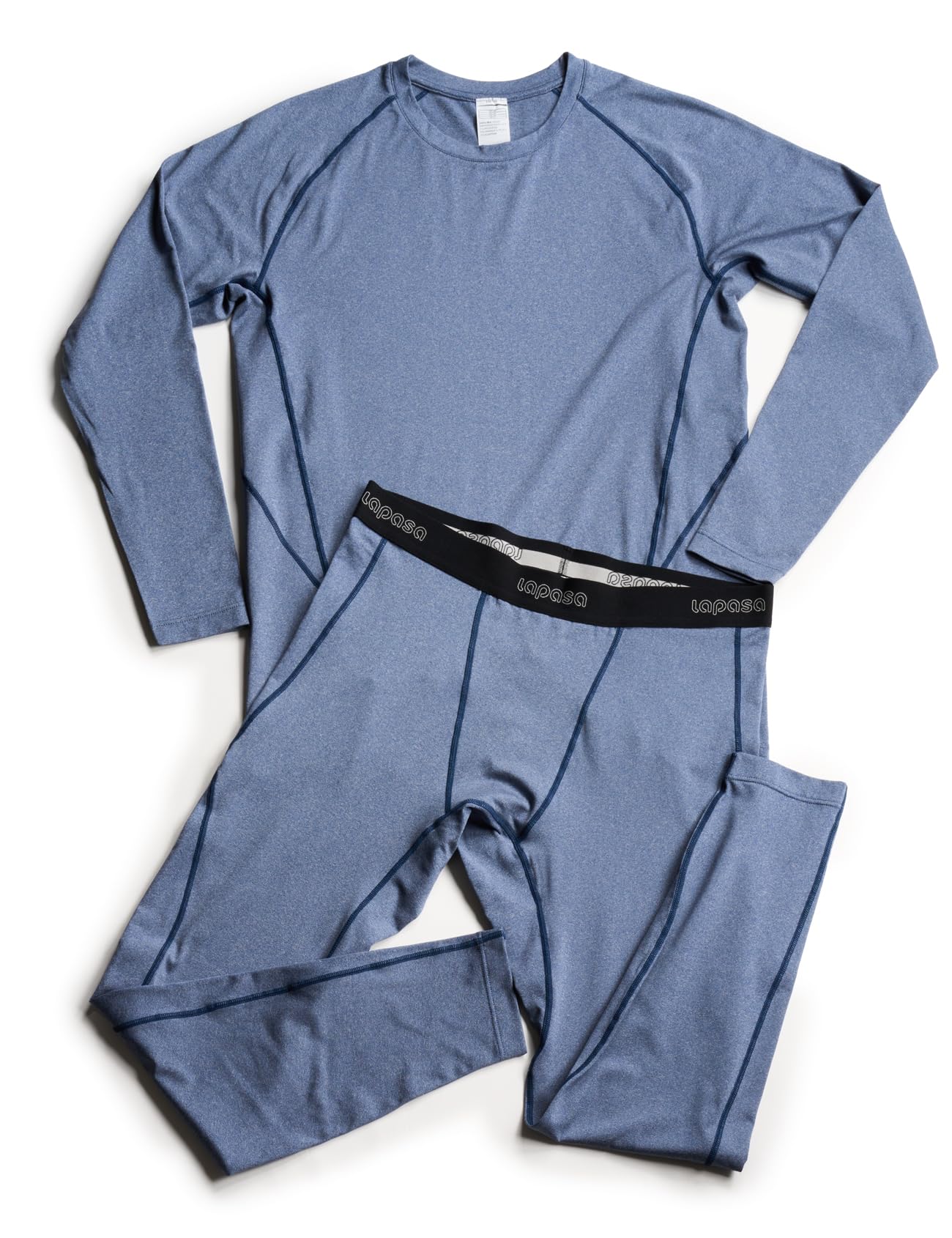LAPASA Ensemble de sous - Vêtements Thermiques Homme Haut Manches Longues et Pantalon Sports & Activités Extérieures M53 - fitnessterapy
