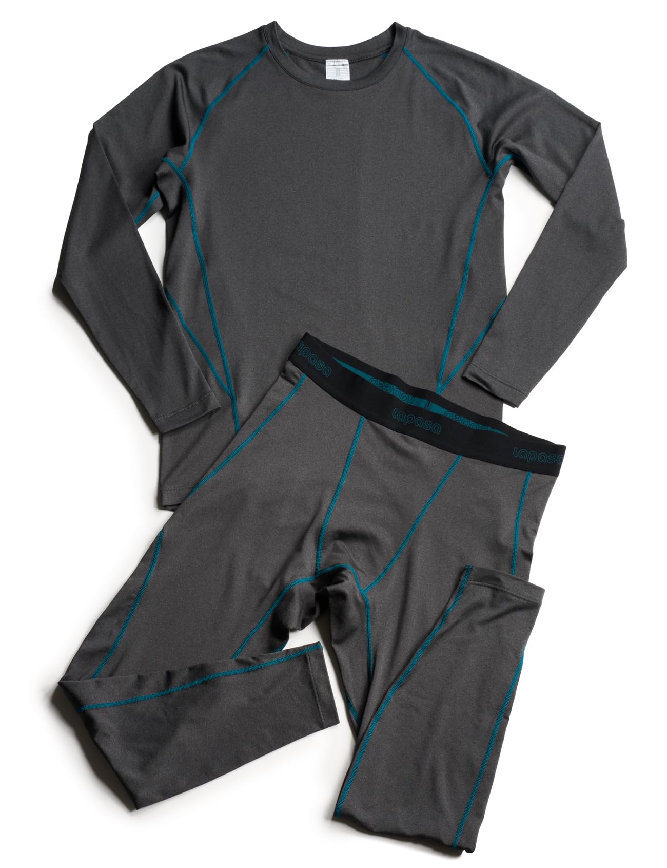 LAPASA Ensemble de sous - Vêtements Thermiques Homme Haut Manches Longues et Pantalon Sports & Activités Extérieures M53 - fitnessterapy