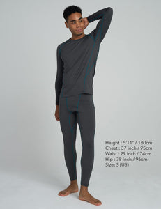 LAPASA Ensemble de sous - Vêtements Thermiques Homme Haut Manches Longues et Pantalon Sports & Activités Extérieures M53 - fitnessterapy