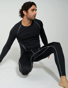 LAPASA Ensemble de sous - Vêtements Thermiques Homme Haut Manches Longues et Pantalon Sports & Activités Extérieures M53 - fitnessterapy