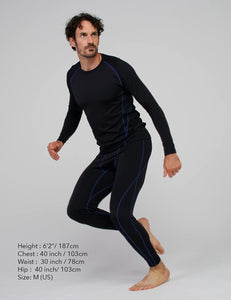 LAPASA Ensemble de sous - Vêtements Thermiques Homme Haut Manches Longues et Pantalon Sports & Activités Extérieures M53 - fitnessterapy