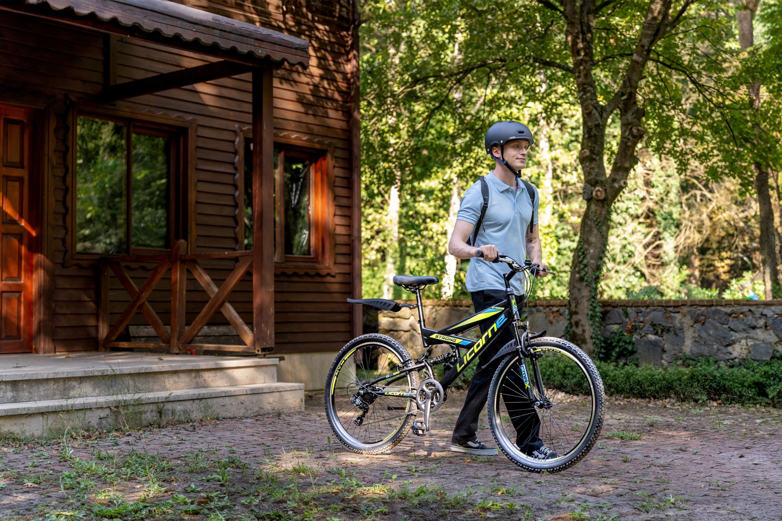 Licorne Bike VTT en V de qualité supérieure de 24 et 26 pouces - Vélo pour garçons, filles, femmes et hommes - 21 vitesses - Suspension complète - fitnessterapy