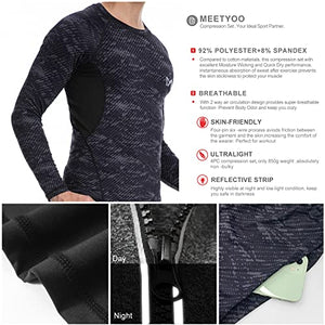 MEETYOO Tee Shirt Compression Homme, Legging Sport Short Fitness T Shirt Manches Courtes Collant Gym Running Vetement pour Jogging Musculation - fitnessterapy