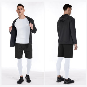 MEETYOO Tee Shirt Compression Homme, Legging Sport Short Fitness T Shirt Manches Courtes Collant Gym Running Vetement pour Jogging Musculation - fitnessterapy