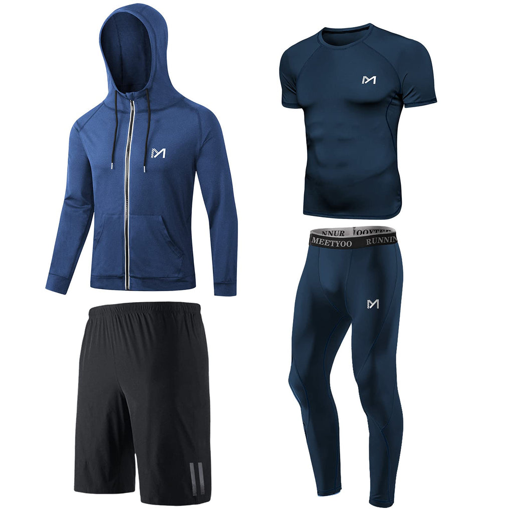 MEETYOO Tee Shirt Compression Homme, Legging Sport Short Fitness T Shirt Manches Courtes Collant Gym Running Vetement pour Jogging Musculation - fitnessterapy
