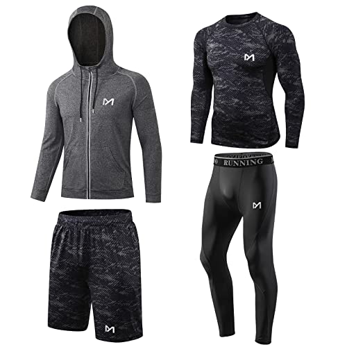 MEETYOO Tee Shirt Compression Homme, Legging Sport Short Fitness T Shirt Manches Courtes Collant Gym Running Vetement pour Jogging Musculation - fitnessterapy