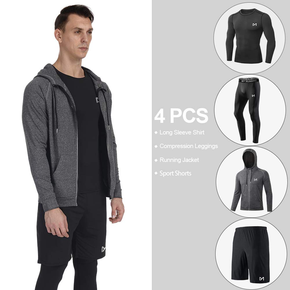 MEETYOO Tee Shirt Compression Homme, Legging Sport Short Fitness T Shirt Manches Courtes Collant Gym Running Vetement pour Jogging Musculation - fitnessterapy