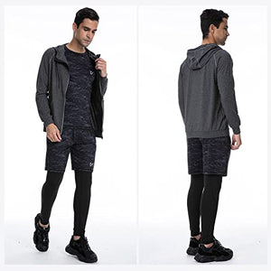 MEETYOO Tee Shirt Compression Homme, Legging Sport Short Fitness T Shirt Manches Courtes Collant Gym Running Vetement pour Jogging Musculation - fitnessterapy