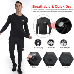 MEETYOO Tee Shirt Compression Homme, Legging Sport Short Fitness T Shirt Manches Courtes Collant Gym Running Vetement pour Jogging Musculation - fitnessterapy