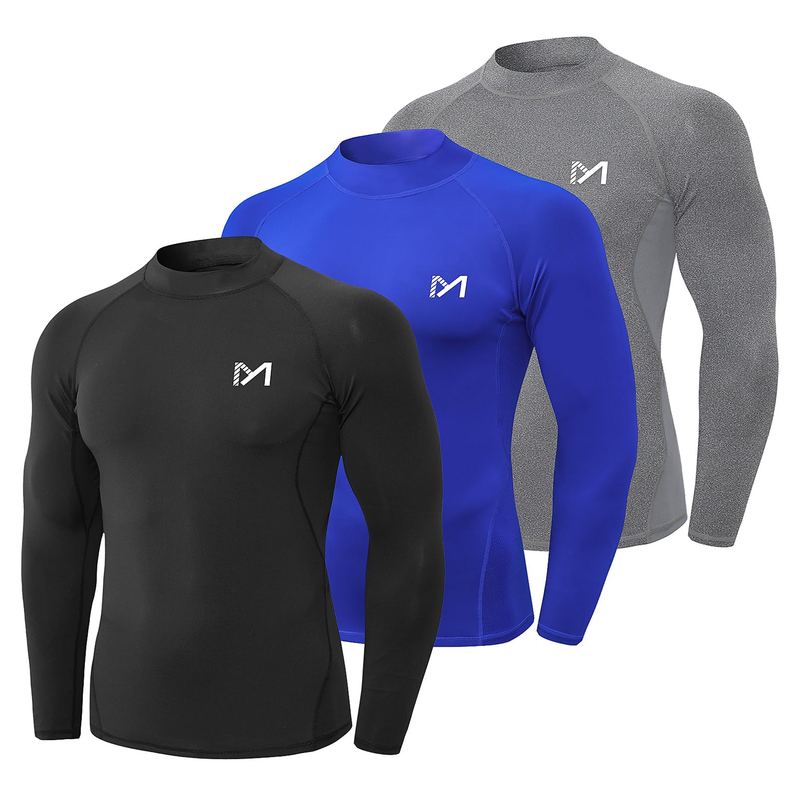 MEETYOO Tee Shirt Compression Homme Manche Longue, Baselayer Maillot Running Vetement Fitness pour Sports Jogging Musculation - fitnessterapy