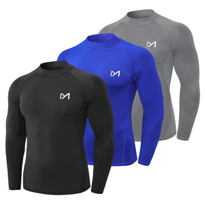 MEETYOO Tee Shirt Compression Homme Manche Longue, Baselayer Maillot Running Vetement Fitness pour Sports Jogging Musculation - fitnessterapy