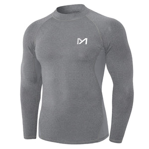 MEETYOO Tee Shirt Compression Homme Manche Longue, Baselayer Maillot Running Vetement Fitness pour Sports Jogging Musculation - fitnessterapy