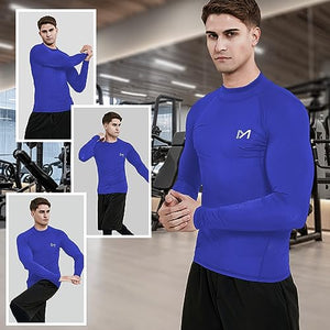 MEETYOO Tee Shirt Compression Homme Manche Longue, Baselayer Maillot Running Vetement Fitness pour Sports Jogging Musculation - fitnessterapy