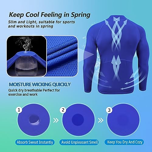 MEETYOO Tee Shirt Compression Homme Manche Longue, Baselayer Maillot Running Vetement Fitness pour Sports Jogging Musculation - fitnessterapy