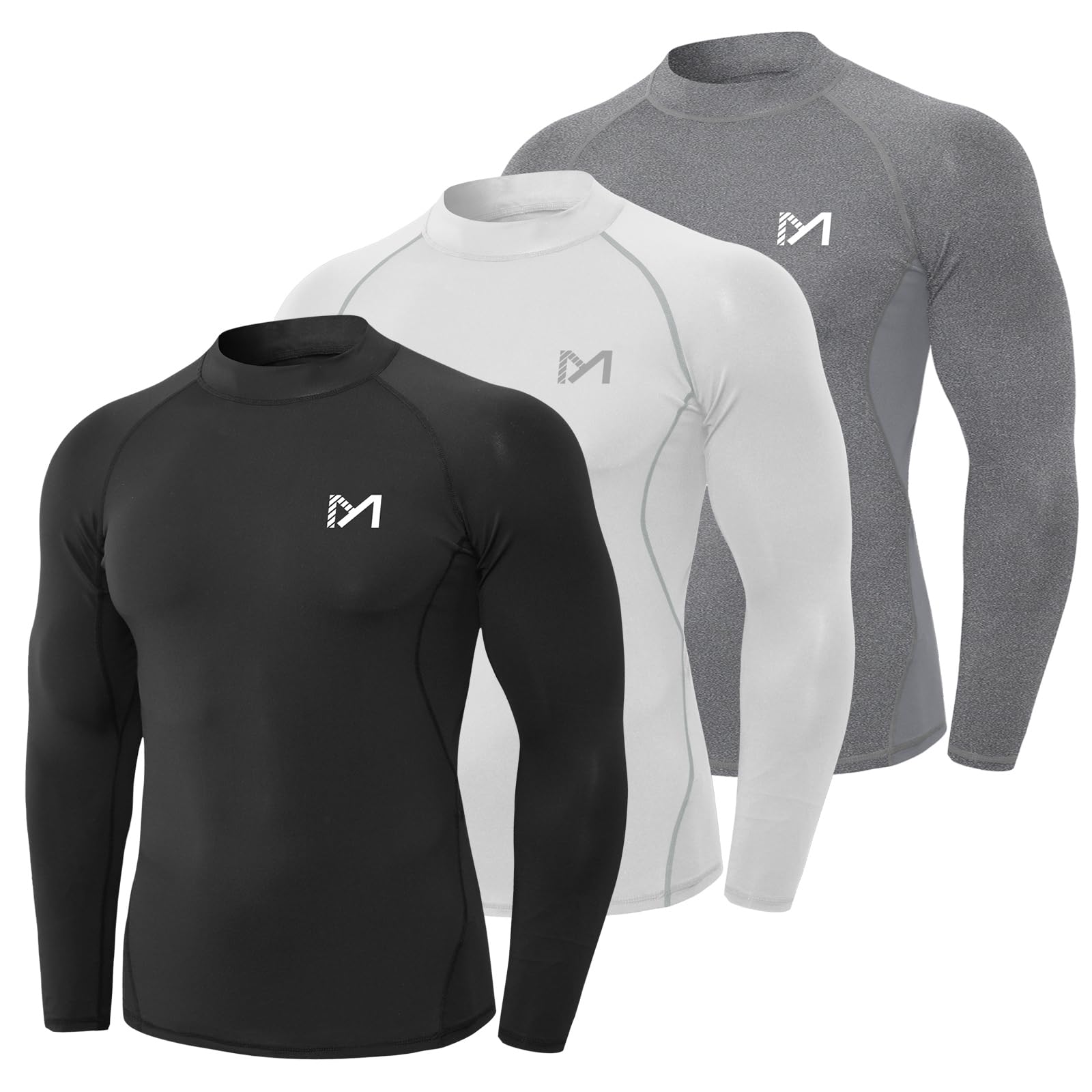 MEETYOO Tee Shirt Compression Homme Manche Longue, Baselayer Maillot Running Vetement Fitness pour Sports Jogging Musculation - fitnessterapy