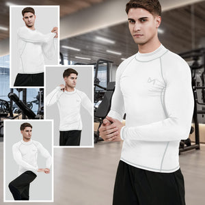 MEETYOO Tee Shirt Compression Homme Manche Longue, Baselayer Maillot Running Vetement Fitness pour Sports Jogging Musculation - fitnessterapy