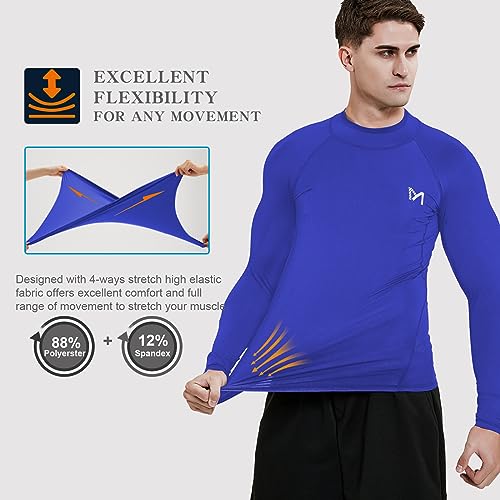 MEETYOO Tee Shirt Compression Homme Manche Longue, Baselayer Maillot Running Vetement Fitness pour Sports Jogging Musculation - fitnessterapy