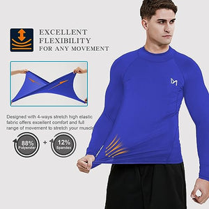 MEETYOO Tee Shirt Compression Homme Manche Longue, Baselayer Maillot Running Vetement Fitness pour Sports Jogging Musculation - fitnessterapy