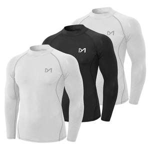 MEETYOO Tee Shirt Compression Homme Manche Longue, Baselayer Maillot Running Vetement Fitness pour Sports Jogging Musculation - fitnessterapy