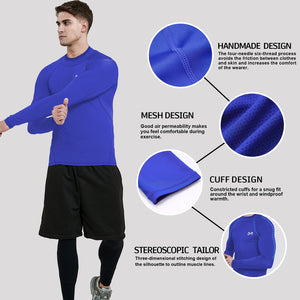 MEETYOO Tee Shirt Compression Homme Manche Longue, Baselayer Maillot Running Vetement Fitness pour Sports Jogging Musculation - fitnessterapy