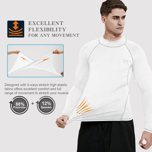 MEETYOO Tee Shirt Compression Homme Manche Longue, Baselayer Maillot Running Vetement Fitness pour Sports Jogging Musculation - fitnessterapy