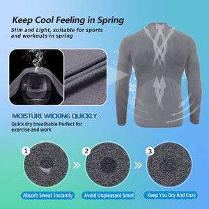 MEETYOO Tee Shirt Compression Homme Manche Longue, Baselayer Maillot Running Vetement Fitness pour Sports Jogging Musculation - fitnessterapy