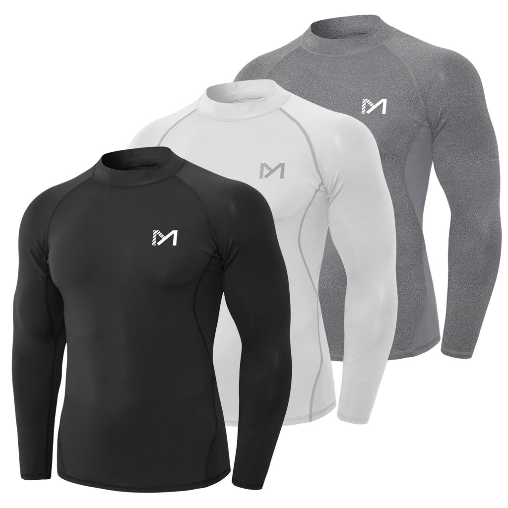 MEETYOO Tee Shirt Compression Homme Manche Longue, Baselayer Maillot Running Vetement Fitness pour Sports Jogging Musculation - fitnessterapy