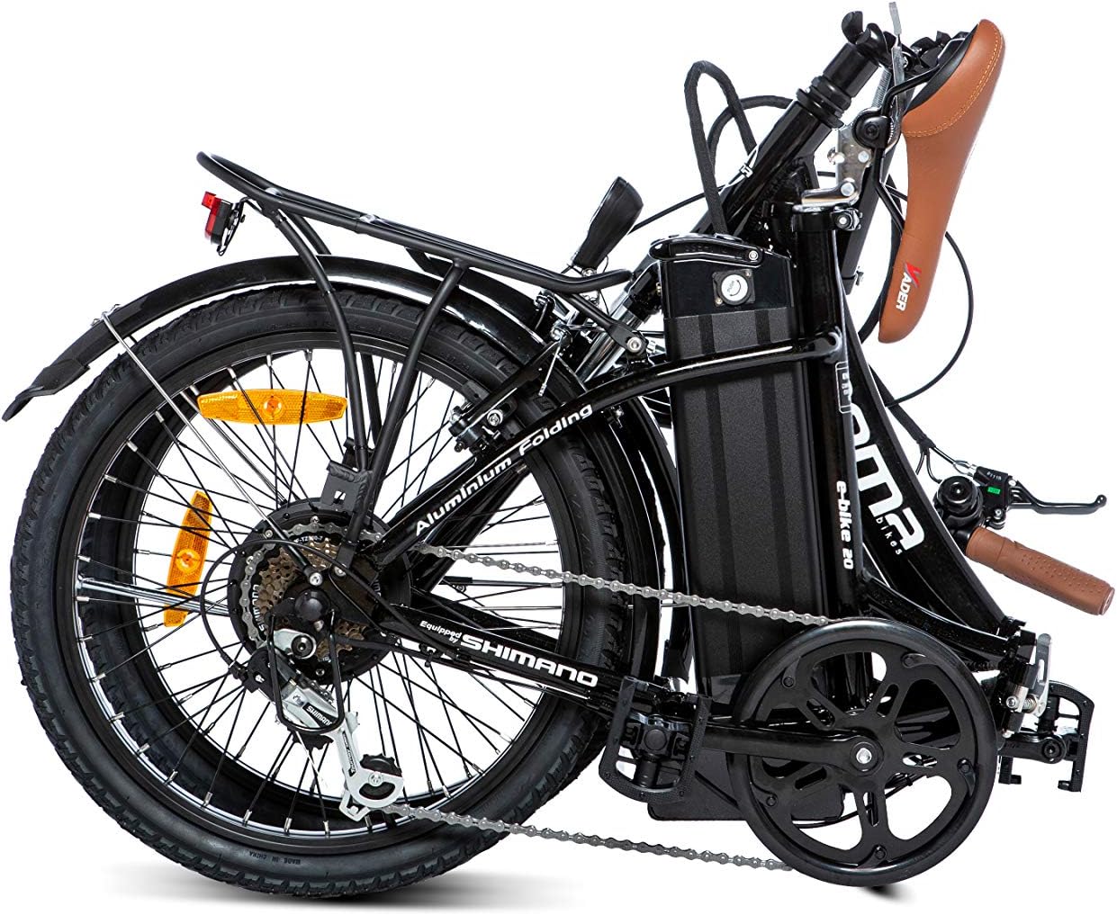 moma bikes Vélo Electrique VAE Pliant De Ville, E - 20.2", Aluminium, Shimano 7V, Bat. ION Lithium 36V 16Ah - fitnessterapy