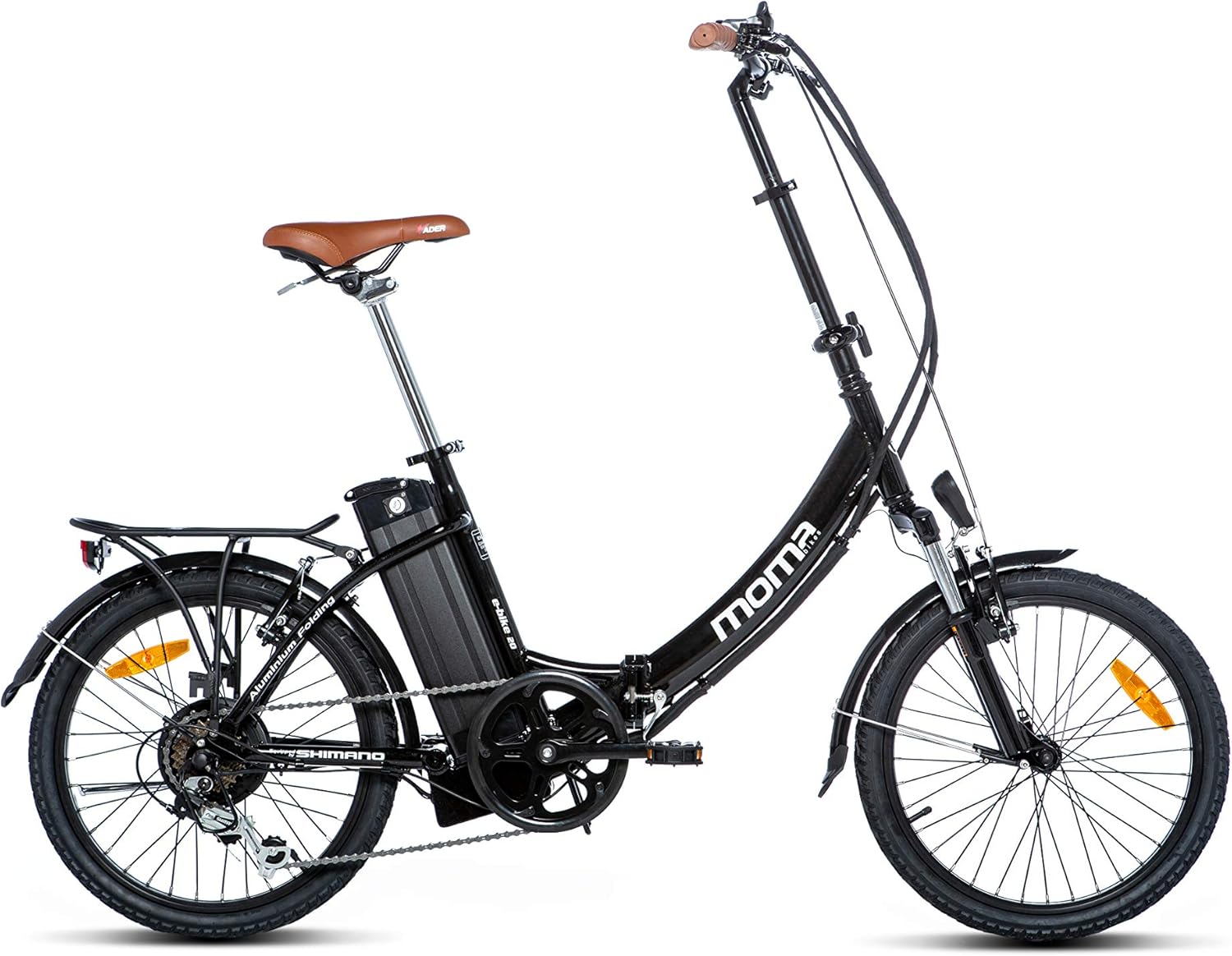 moma bikes Vélo Electrique VAE Pliant De Ville, E - 20.2", Aluminium, Shimano 7V, Bat. ION Lithium 36V 16Ah - fitnessterapy