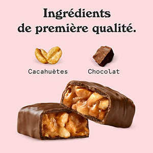 NICKS Barre Keto Peanuts Chocolat Caramel Sans Sucre Ajouté Sans Gluten Sans Huile de Palme | 175 Calories, 3,9g Glucides nets, 5g Protéine| 15 Barres x 40g | Fitnessterapy - fitnessterapy