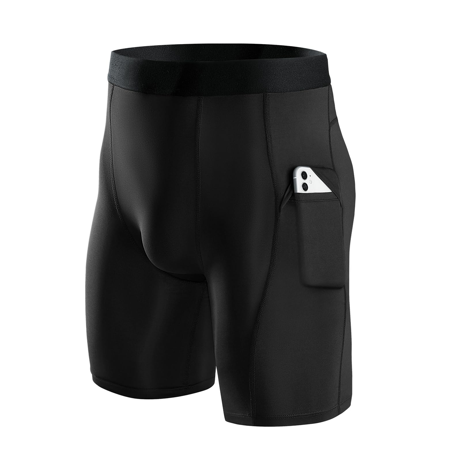 Niksa Lot de 3 Shorts de Compression pour Hommes Short de Compression à Séchage Rapide et Respirant Short de Sport Ajusté avec Poches pour Téléphone Portable Short de Course Basique pour Le Cyclisme - fitnessterapy