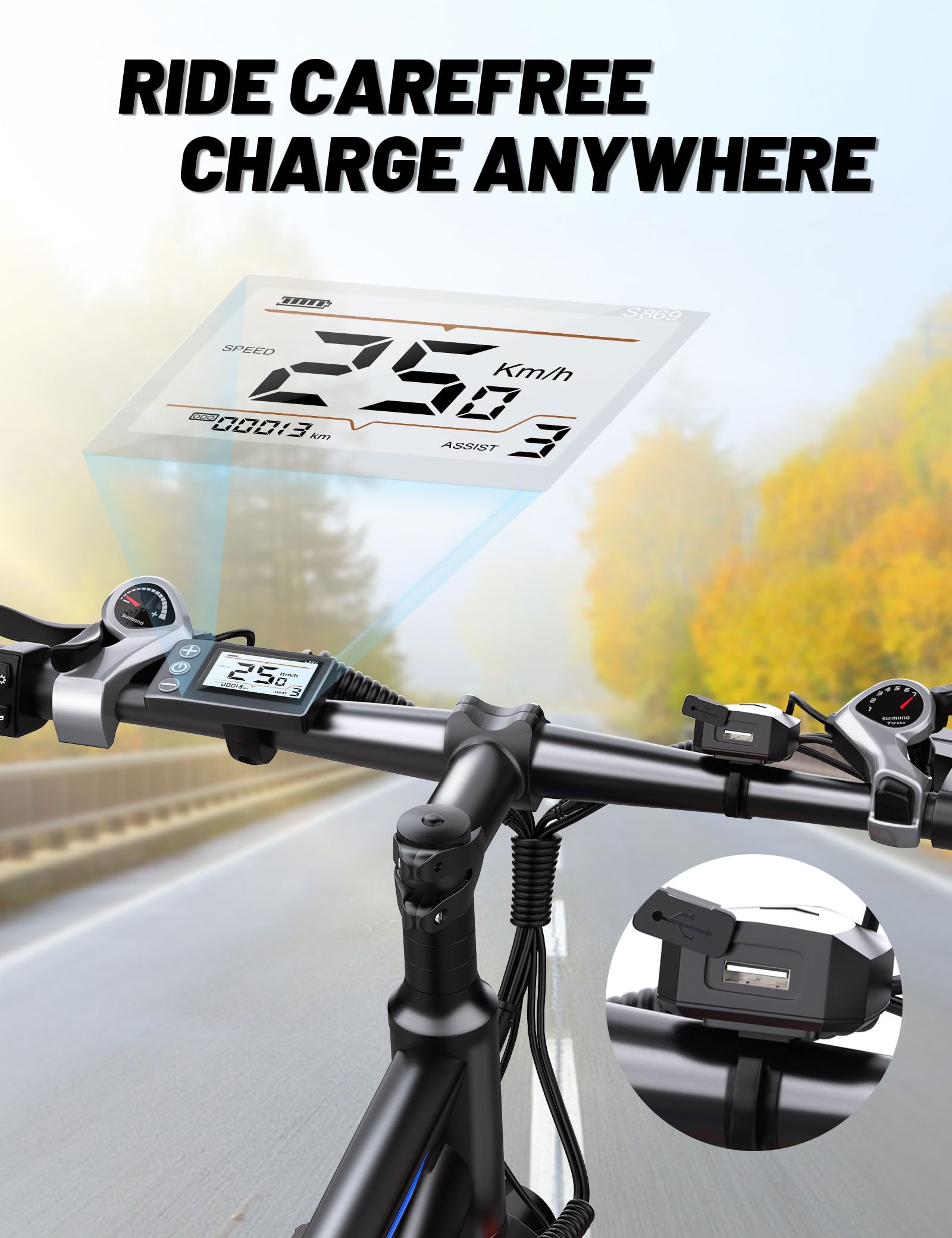 OneSportWay DUOTTS C29 Vélo Électrique, E - Bike Batterie Amovible 48V 15Ah et Moteur 250W, VTT électrique 21 Vitesses Professionnelles avec Écran LCD, Banlieue Électrique pour Hommes et Femmes - fitnessterapy